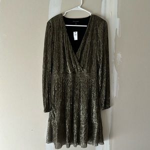 Metallic and black banana republic dress
